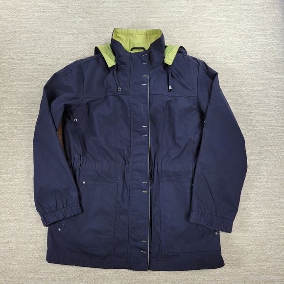 Mackintosh New England Rain Coat Womens M Navy Green Hooded Waterproof Jacket - Picture 5 of 16